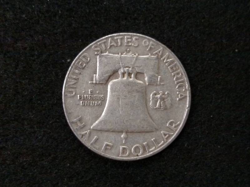 lot 98 image: 1954 D Franklin Silver Half Dollar...