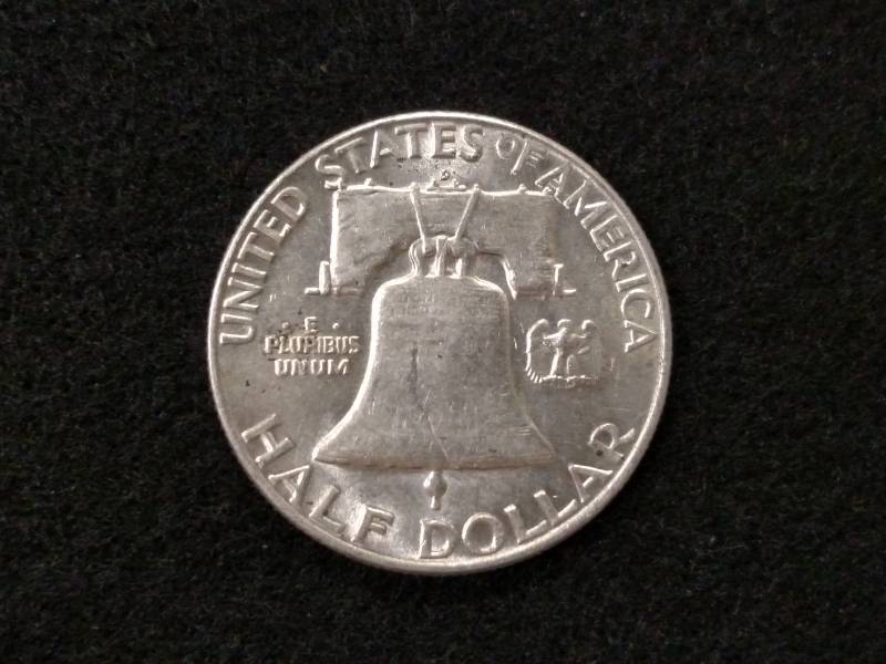 lot 103 image: 1960 D Franklin Silver Half Dollar...