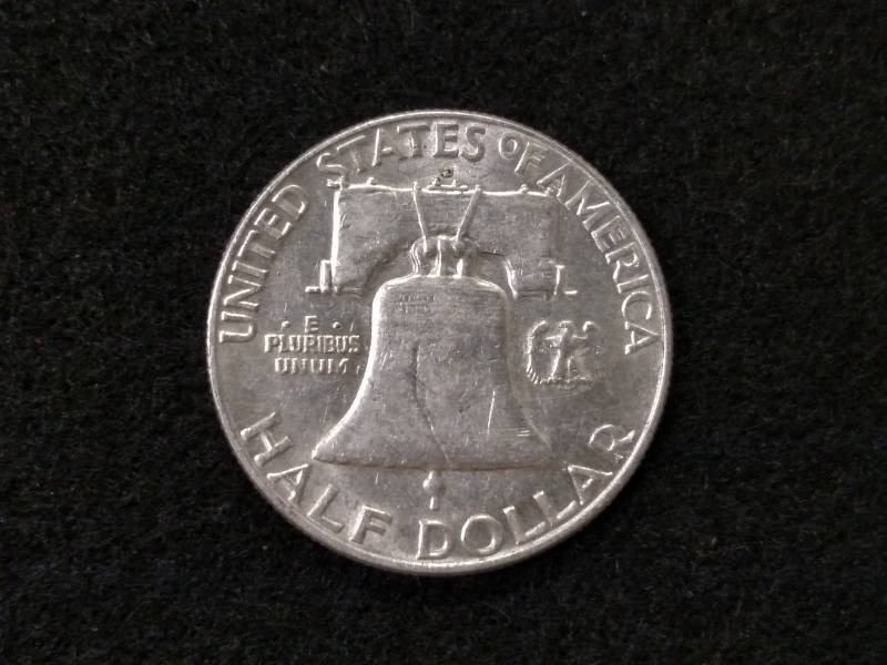 lot 105 image: 1961 D Franklin Silver Half Dollar...