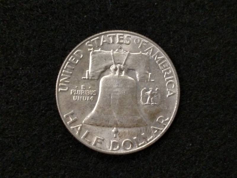 lot 107 image: 1963 D Franklin Silver Half Dollar...