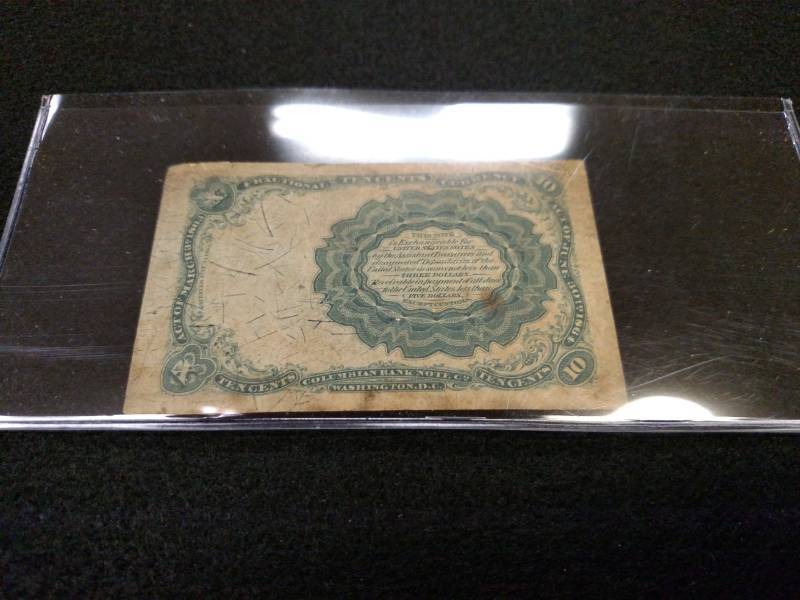 lot 141 image: 1874 Ten Cents Fractional Currency ...