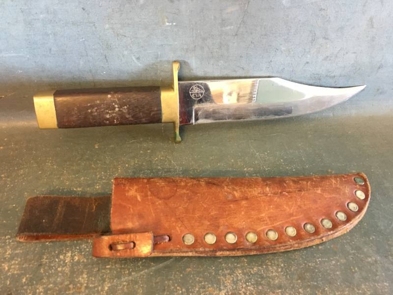 lot 5 image: CVA Knife with Leather Sheath