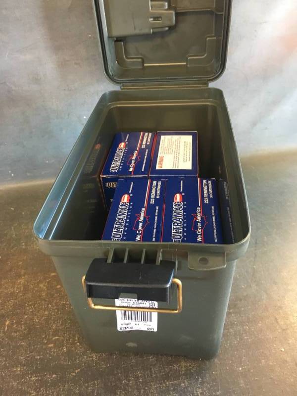 lot 20 image: Plastic Ammo Box and Ammo
