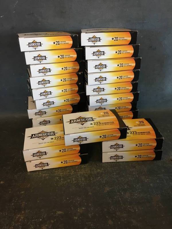 lot 23 image: 25 Boxes Armscor .223 Remington Ammo