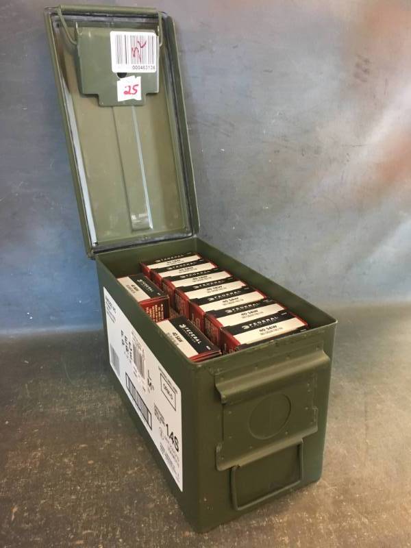 lot 25 image: .40 S&W Ammo and Metal Ammo Can