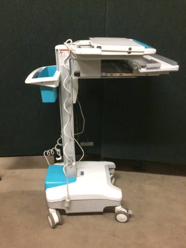 lot 11 image: WOW MSRP $3500 Ergotron Mobile Monitor Mount Stand Up Laptop Computer Desk WORKSTATION COW - GREAT CONDITION