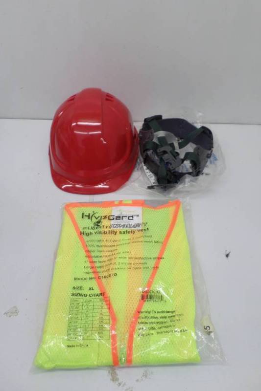 lot 68 image: Red Hard Hat-1426 RR, XL Safety Vest