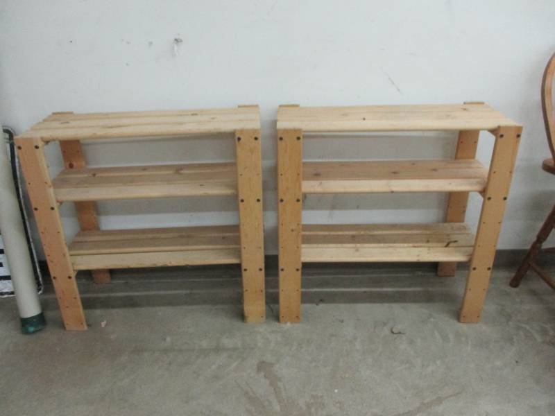 lot 6 image: 2 Nice shelves you could stack with a couple Dowels  12 l x 14 W x 32 High