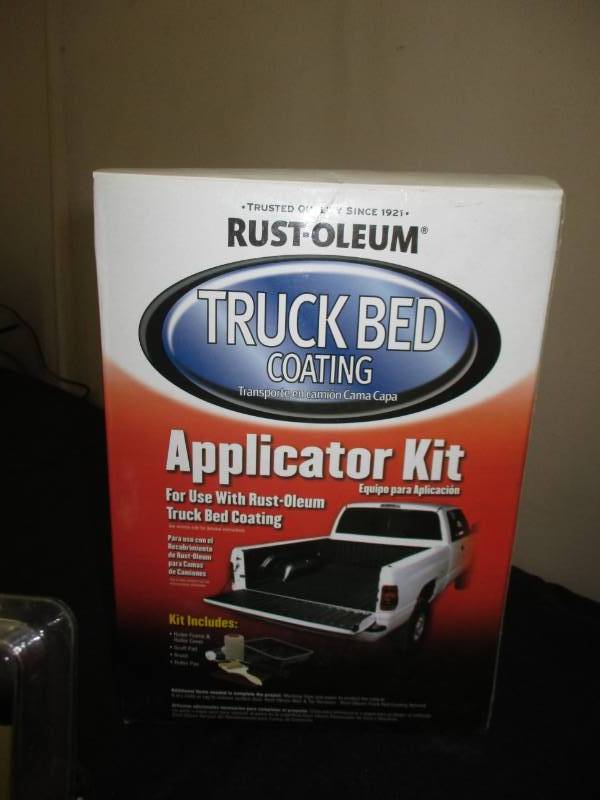 lot 133 image: Bed Coating Applicator Kits, Window Shades, Hitch Cover tail and break, 22 Beam Blade and misc