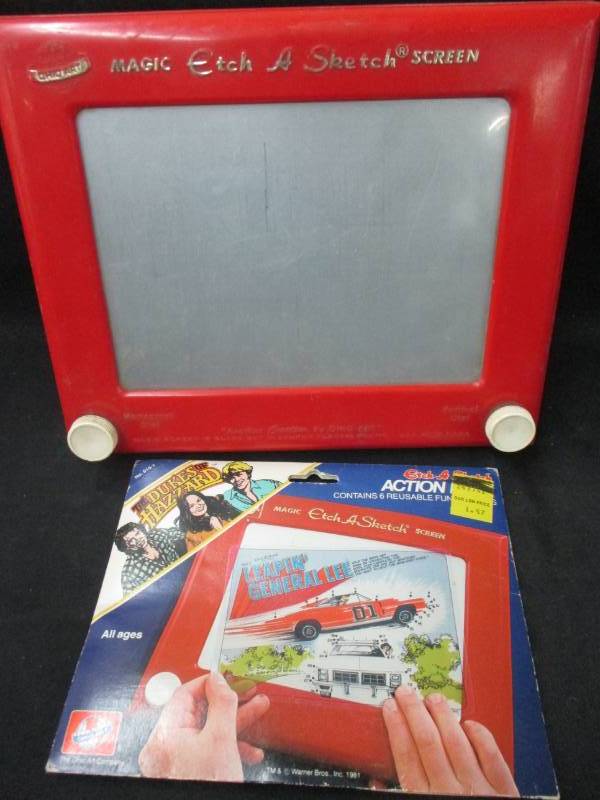 lot 197 image: Vintage Etch A Scetch and Reusable fun Screens unopened