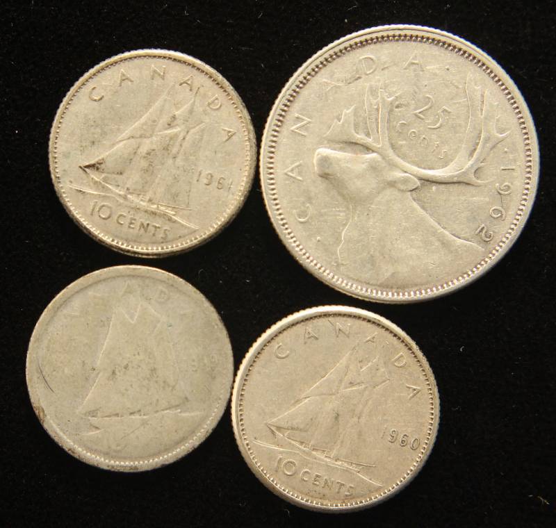 GROUP OF 4 SILVER CANADA COINS