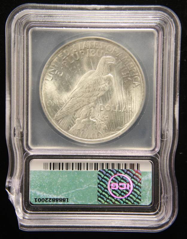 1923 PEACE SILVER DOLLAR MS64 ICG (chip in holder)
