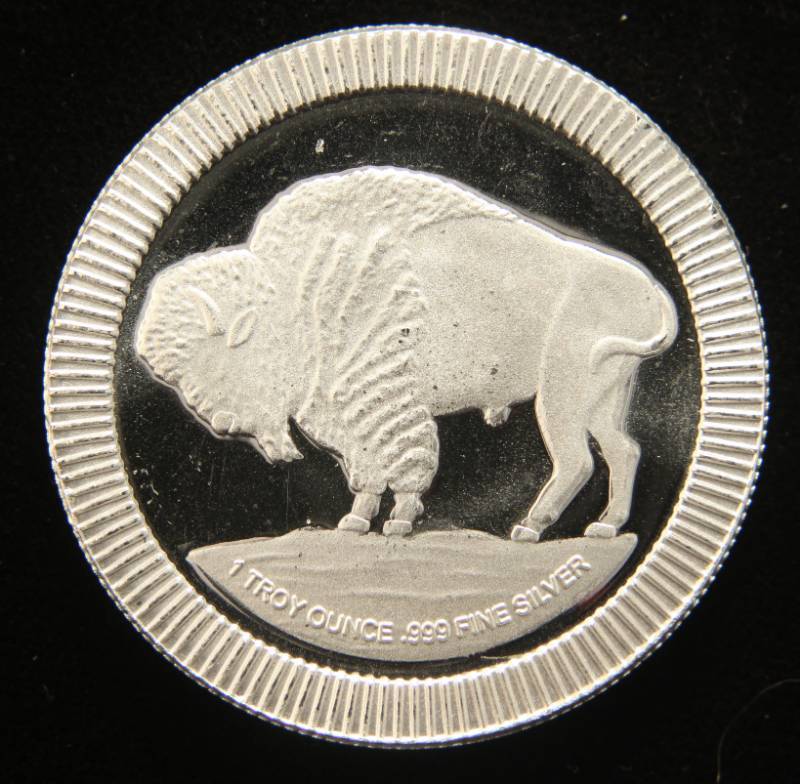 1 TROY OZ. .999 FINE SILVER INDIAN BUFFALO DESIGN