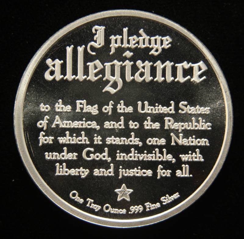 1 TROY OZ. .999 FINE SILVER PLEDGE OF ALLEGIANCE EAGLE ROUND