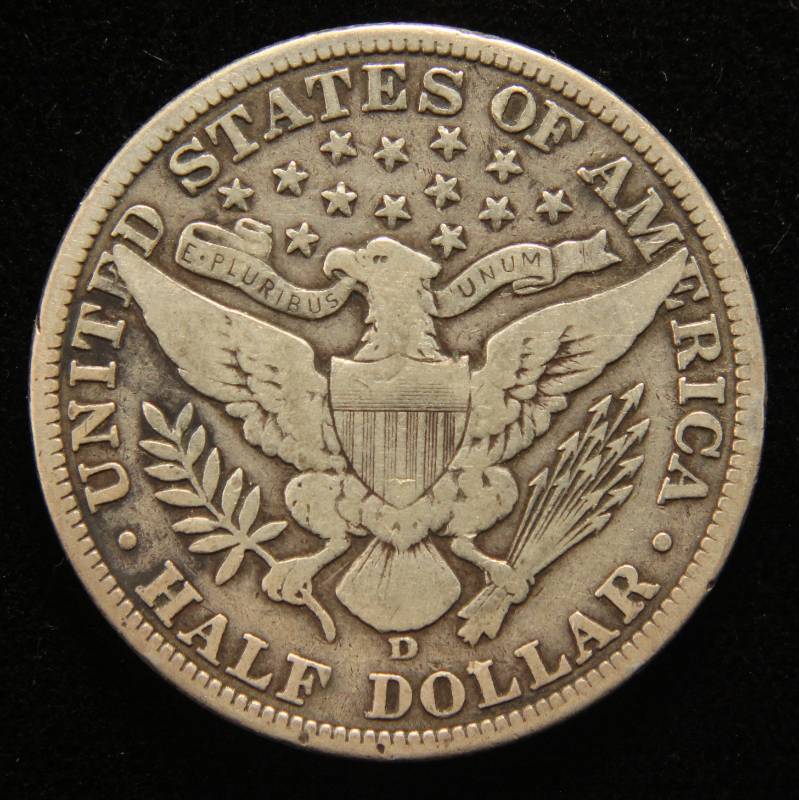 1915-D BARBER HALF DOLLAR FINE