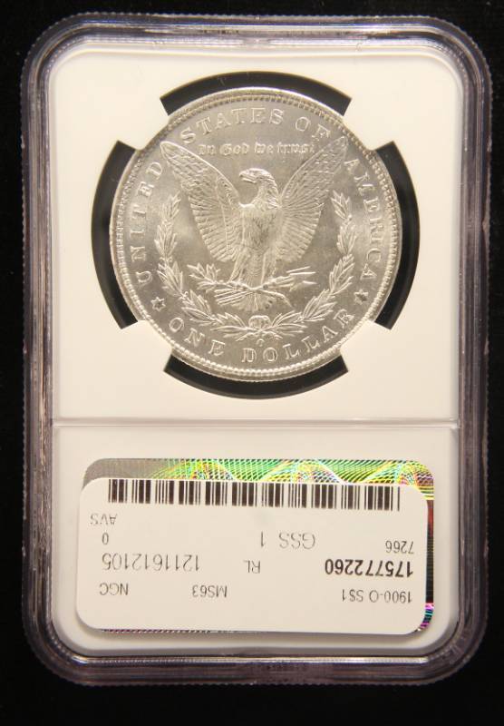 1900-O MORGAN SILVER DOLLAR MS63 NGC