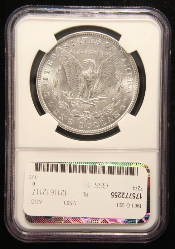 1901-O MORGAN SILVER DOLLAR MS63 NGC