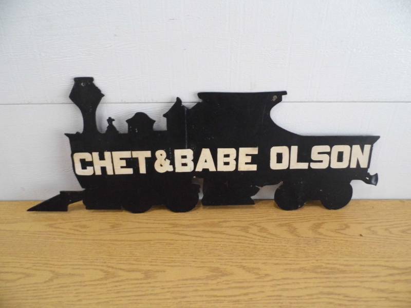 lot 39 image: Metal Train Sign