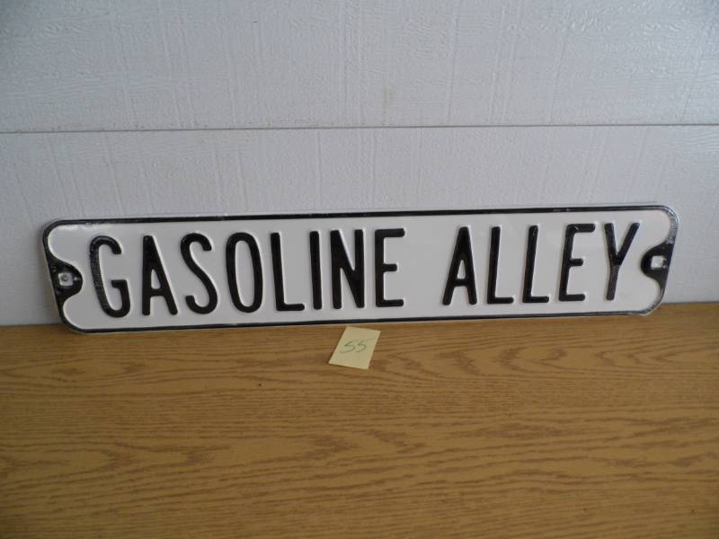 lot 55 image: Gasoline Alley Metal Sign