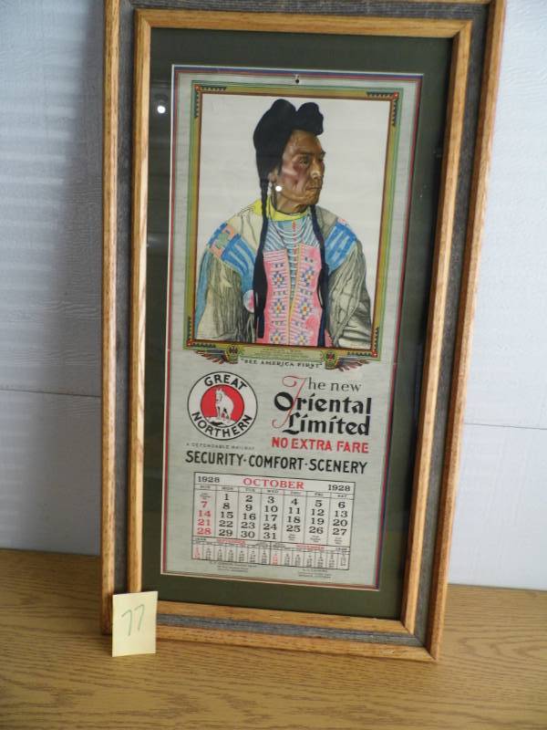 lot 77 image: Great Northern Railroad Calendar