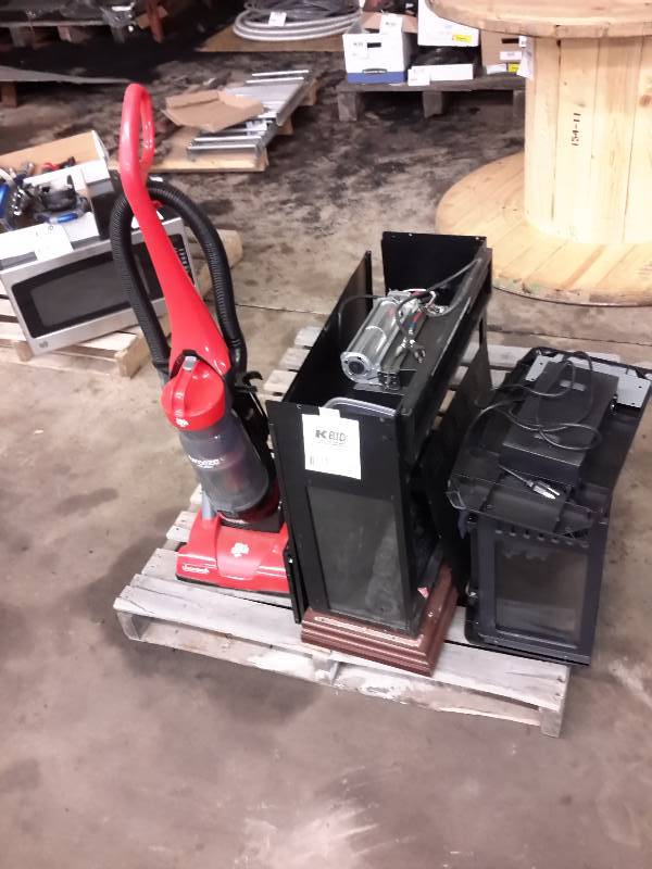 lot 56 image: Lot of 2 Electric Fireplaces (need work), 1 Dirt Devil Vacuum