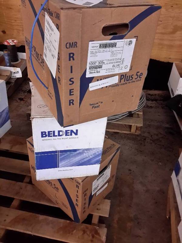 lot 80 image: 3 Boxes of Electrical Wiring, CMR Riser, Belden