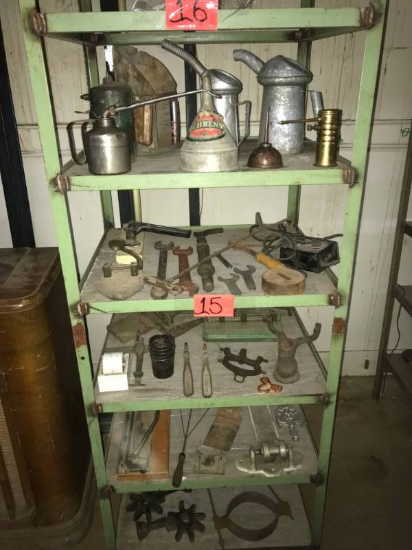 lot 15 image: Five Shelves of Various Vintage Items