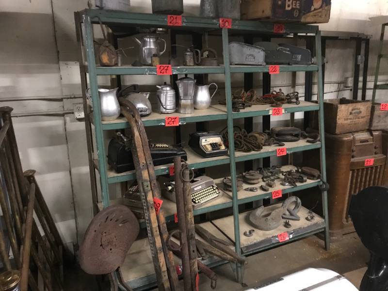lot 30 image: Vintage Grocery Shelf c1930 Steel