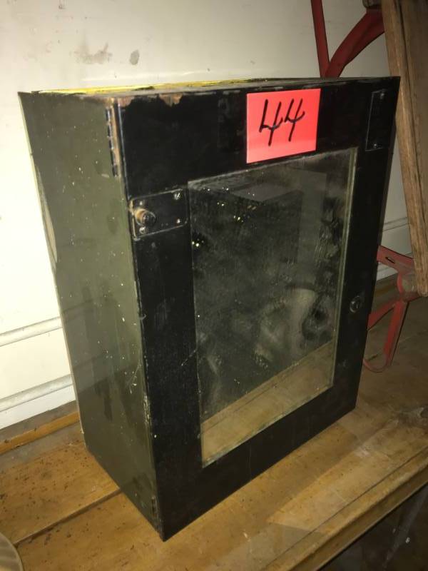 lot 44 image: Vintage Cabinet with mirror dated Aug 1934 PPG