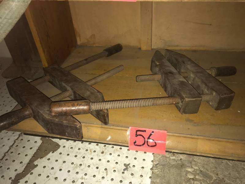 lot 56 image: Two Antique Wood Clamps
