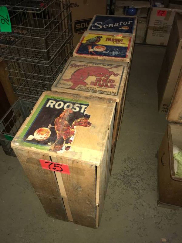 lot 75 image: Four Vintage c1930s Fruit Crates