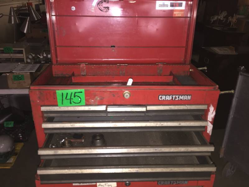 lot 145 image: Craftsman Double Toolbox on wheels