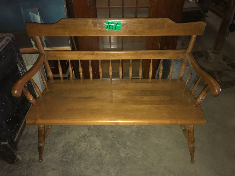 lot 169 image: Ethan Allen Colonial Style LoveseatFoyer Bench