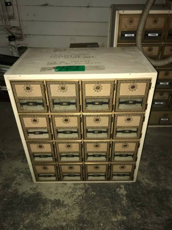 lot 173 image: Nest of Original Post Office Boxes