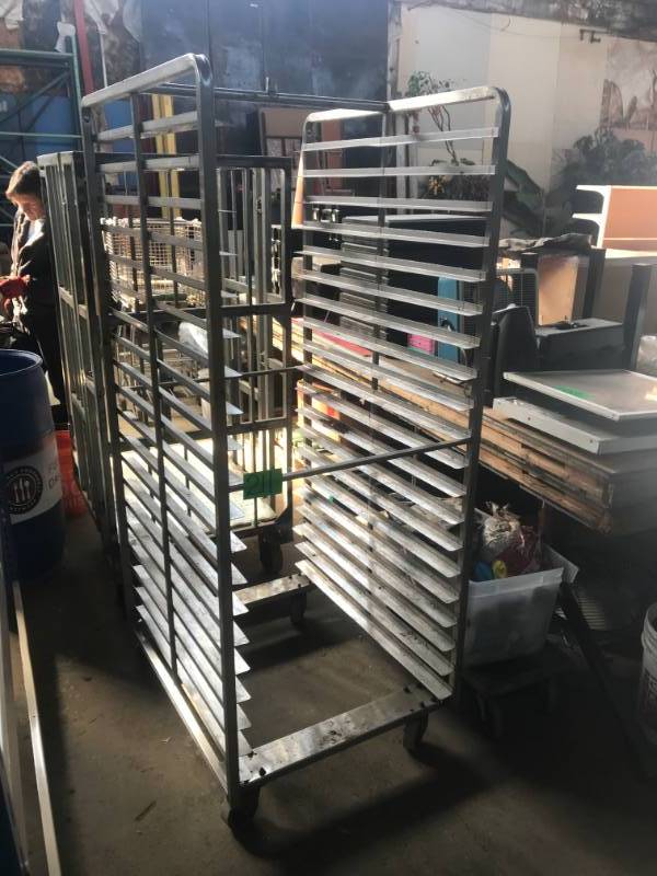 lot 211 image: HD Stainless Steel Tray Cart