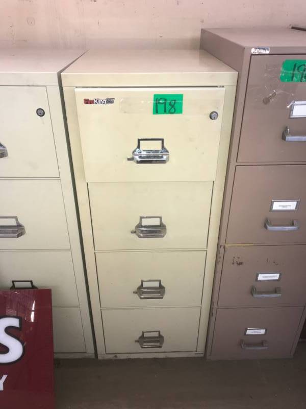 lot 198 image: 4-Drawer FireKing Fireproof File