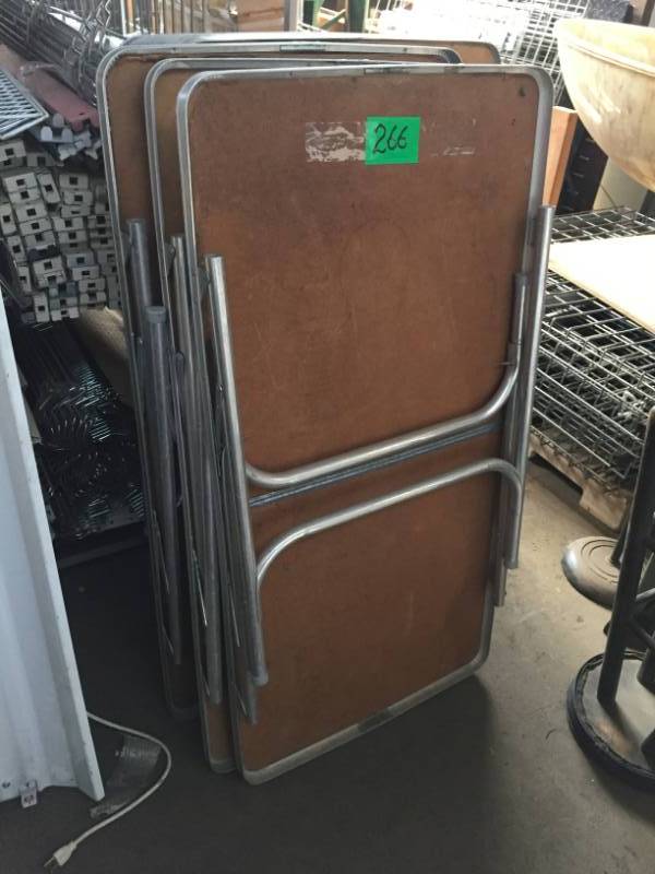 lot 266 image: Five Folding Tables