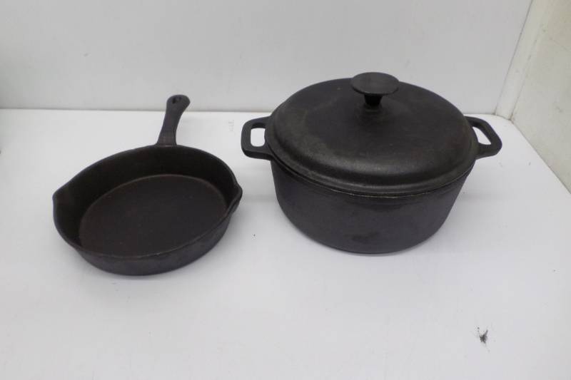 Two Cast Iron Pans-Frying and Dutch Oven