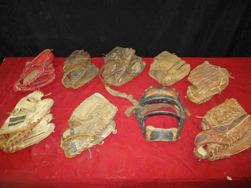 Softball Gloves and Catchers Mask