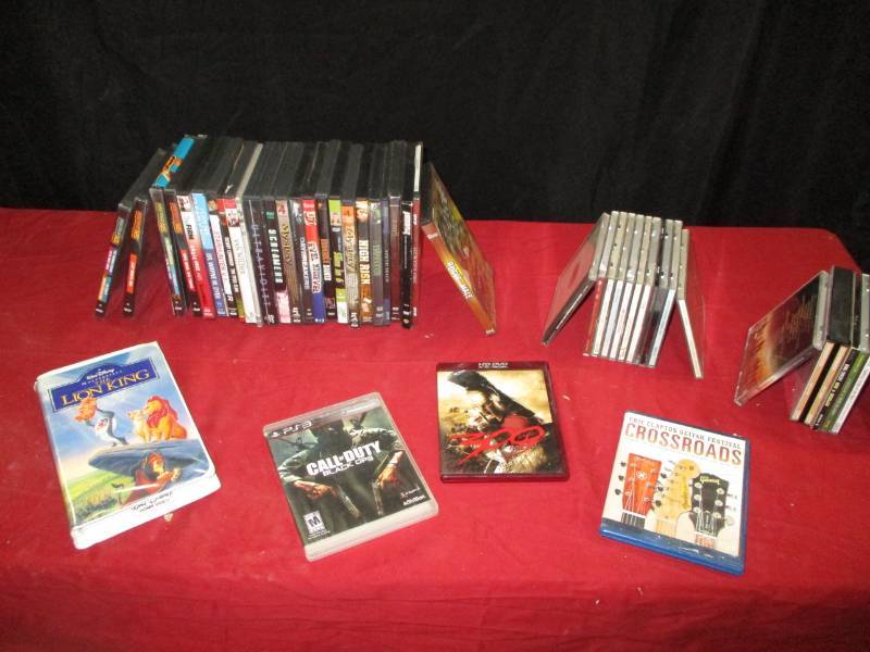 Dvds and Cds and PS3 Call of Duty Game game and blue ray