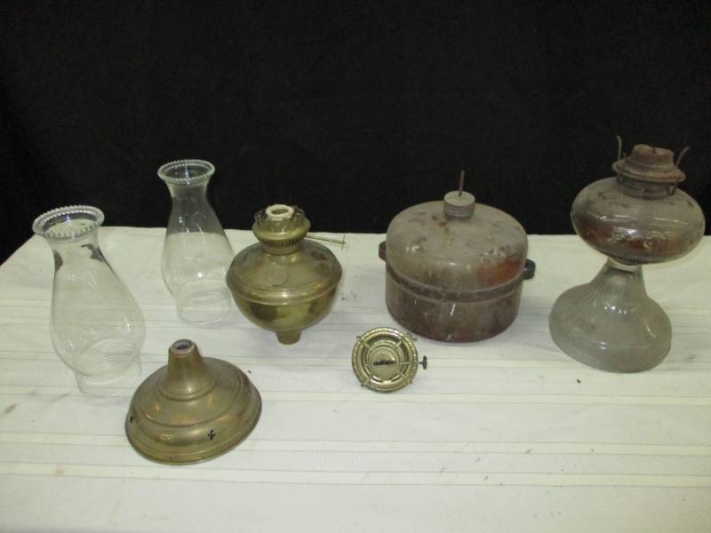 Antique Lamps and Kerosene Jug