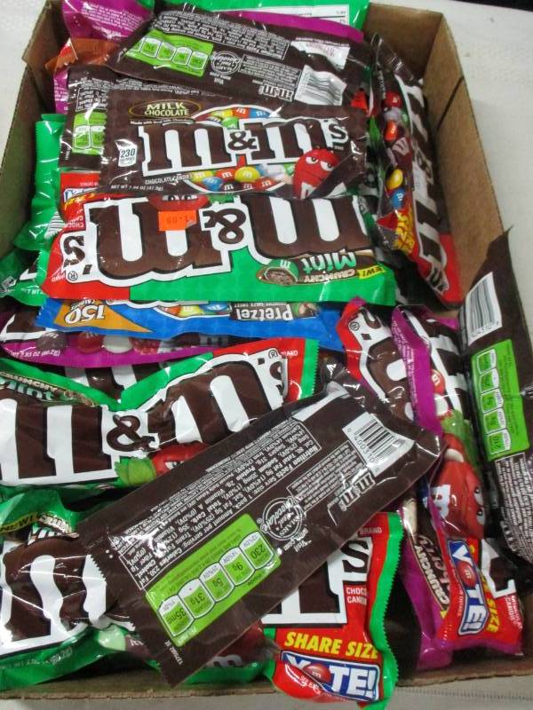 Box full of M&Ms