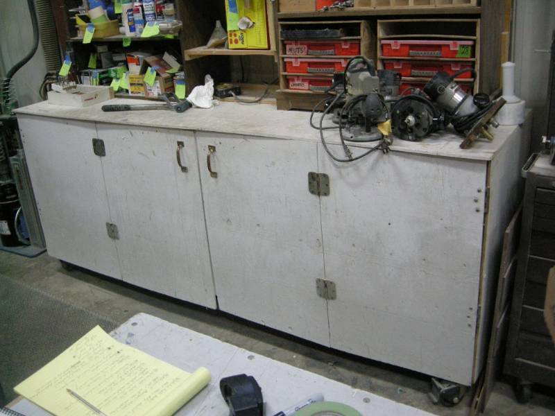 lot 98 image: Custom Rolling Storage CabinetWorkbench
