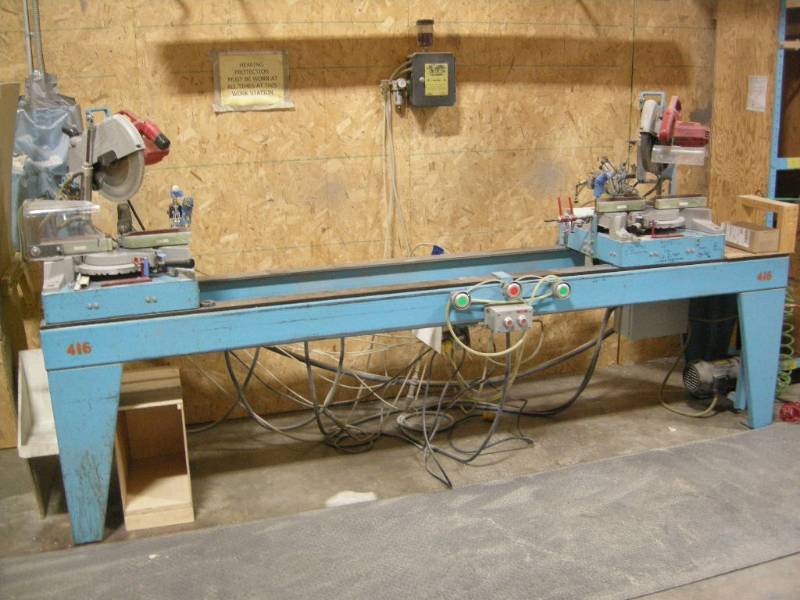 lot 119 image: Heavy Duty Dual and Adjustable TrimMiter Saw Setup