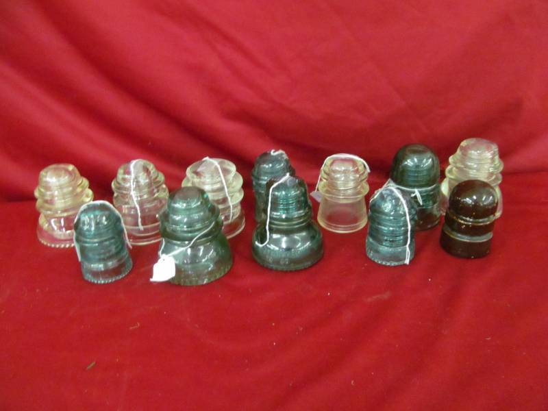 lot 51 image: vintage glass insulators