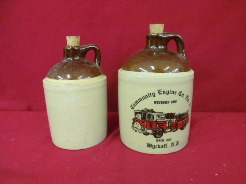 lot 123 image: stoneware shoulder jugs