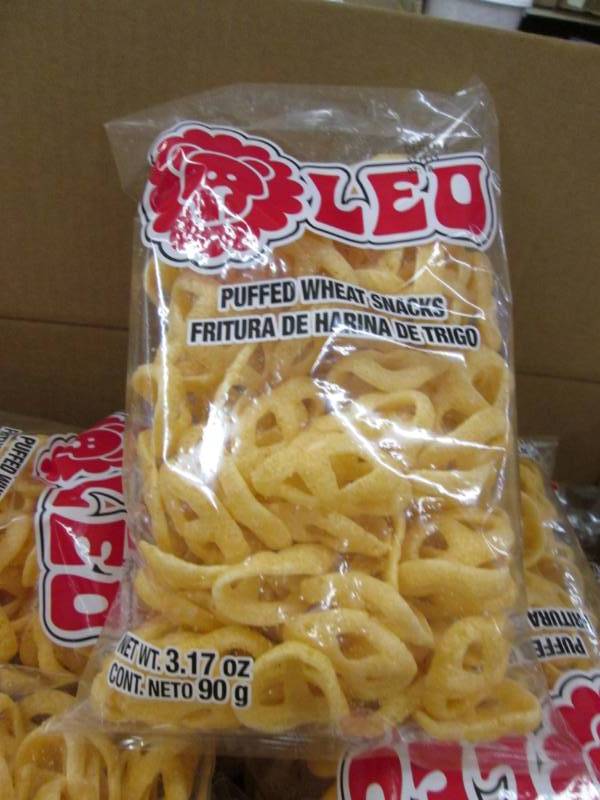 lot 14 image: Case of Leo Puffed Wheat Snacks in ...