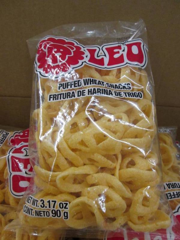 lot 18 image: Case of Leo Puffed Wheat Snacks in ...