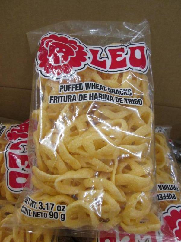 lot 20 image: Case of Leo Puffed Wheat Snacks in ...