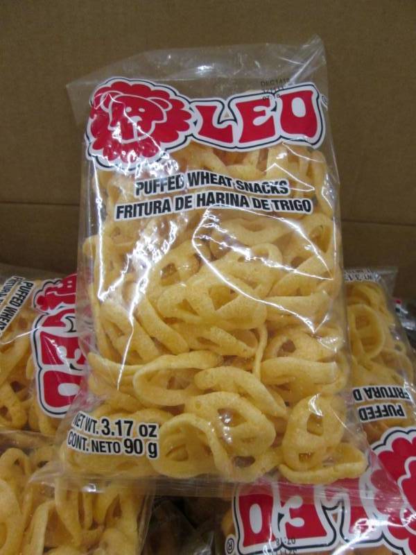 lot 22 image: Case of Leo Puffed Wheat Snacks in ...